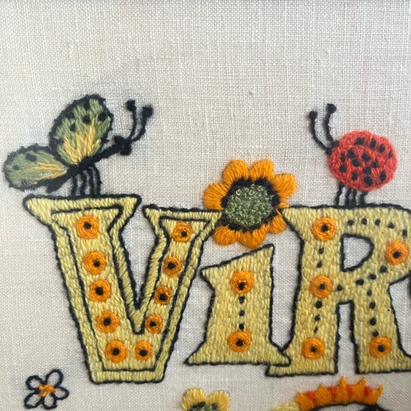 Vintage Caroline Tillman Crewel Virgo Zodiac - Picture 4 of 8